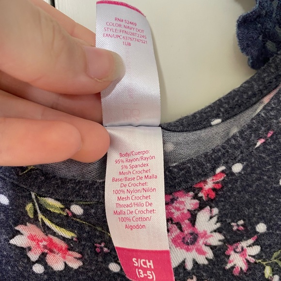 Navy Floral Lace Tank Top S - Picture 4 of 4